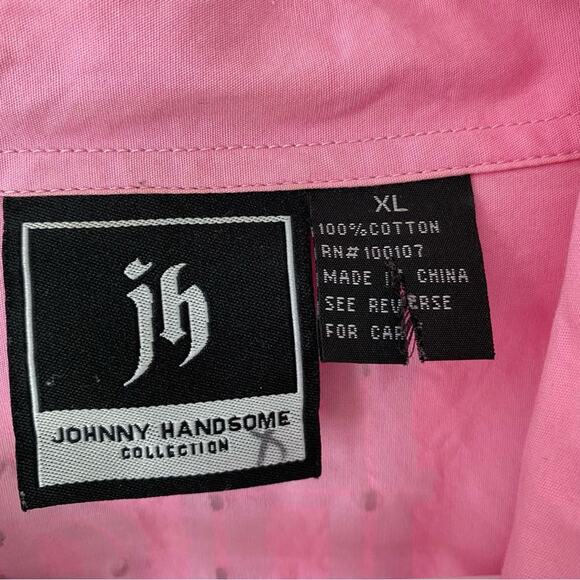 Johnny Handsome Comic Pink Graphic Men's Shirt Embellished Size XL Snap Button - Picture 10 of 11
